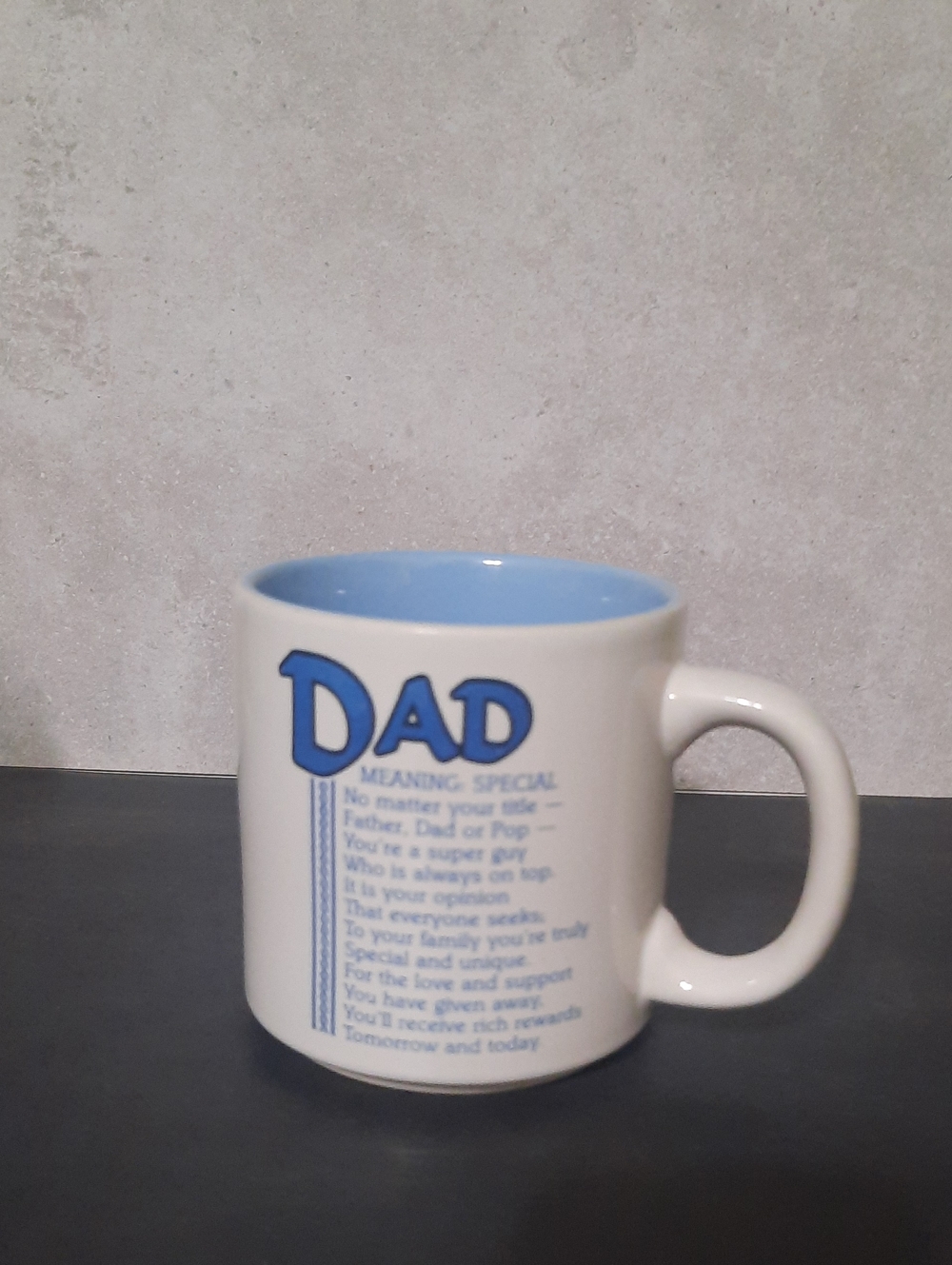 Vintage Papel Marci G. Dad Meaning   Poetry Coffee Mug With Printed Tribute